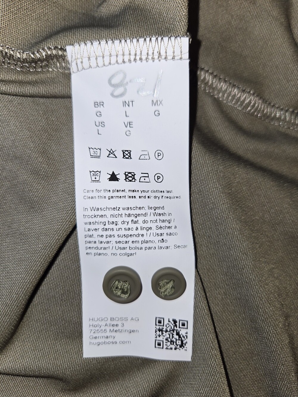 BOSS Men's Button-Front Shirt in Light Gray-Taupe, Performance Slimt Fit Large - Picture 7 of 8